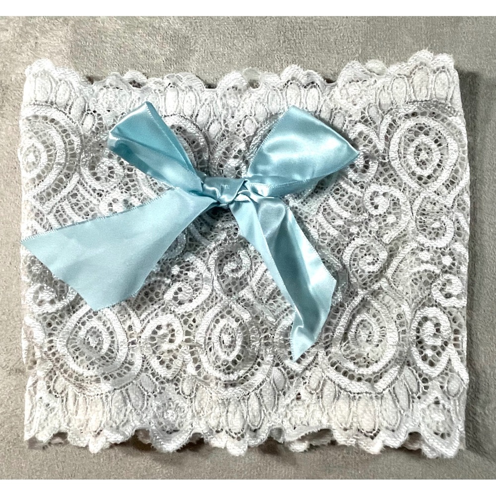 Dreamgirl Lace Leg Garter Women ML White Blue Bow Bridal Wedding Lingerie
